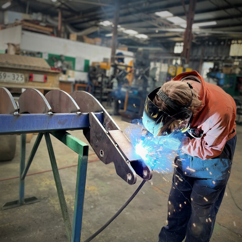 Action shot - Lowan Steel Stick Rake